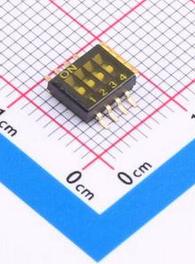 DSHP-04-TS-GER 1.27mm间距 4位 贴片 DSHP黑色S脚 拨码开关 SMD