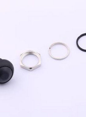 YTS8P012NL1BT00 黑色Φ12手柄塑胶按钮 5.5N复位按动开关 四件套