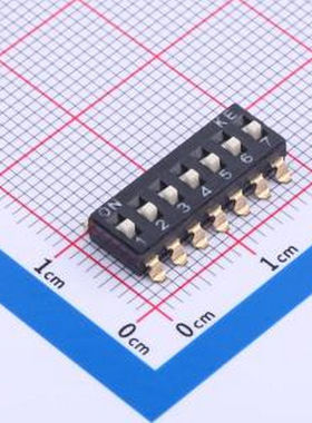 DSIC07LSGET 2.54mm 7位贴片高柄拨码开关 SMD-14P,6x17.8mm 拨码