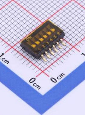 KH-BM-SMT1.27-6P 拨码开关 6P-1.27间距 黑色贴片 SMD-12P,5.4x9