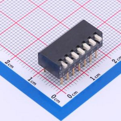 DSPV07LHGET 2.54mm 7位插件琴键式拨码开关 - 拨码开关