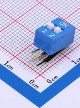 DA-02-B-T 蓝色90度弯脚 2位 KE拨码开关 插件 拨码开关