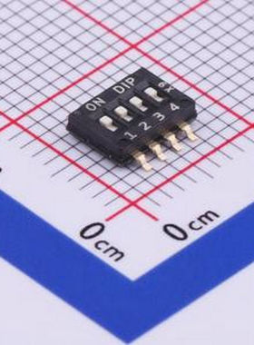 DHN-04-V 4位贴片拨码 SMD-8P,4.5x6.3mm 拨码开关