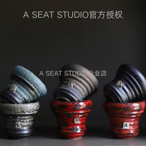 A SEAT STUDIO泰国进口彩色釉面收腰块根绿植手工花盆