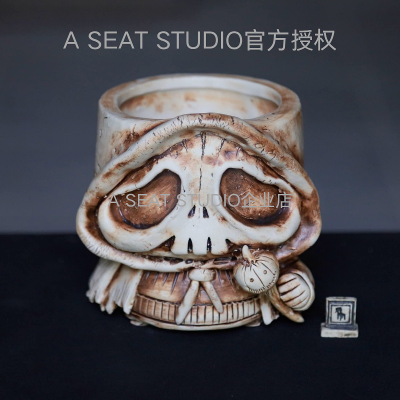 A SEAT STUDIO泰国进口万圣节系列骷髅元素块根绿植手工花盆