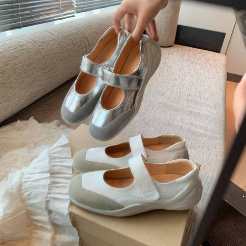 【胡可推荐】主打舒适~魔术贴增高玛丽珍休闲鞋女单鞋E4301160