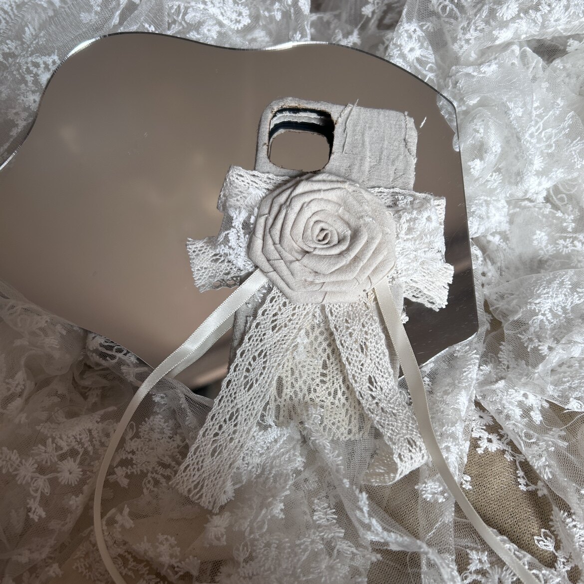 手作玫瑰手机壳哥特暗黑风少女Lolita手机壳布艺复古全包式小众