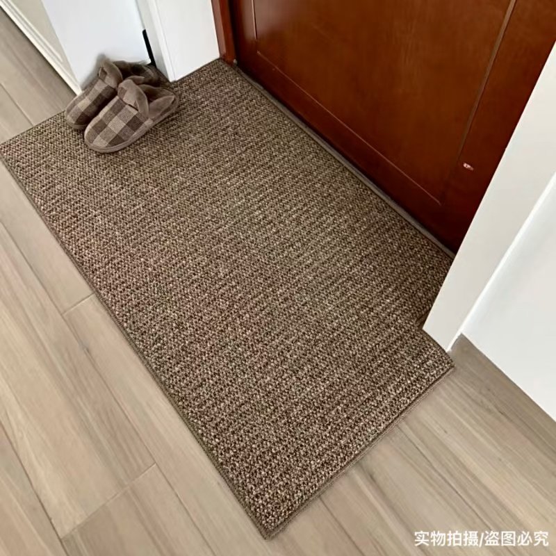 亚麻色进门地毯入户门地垫定制图片