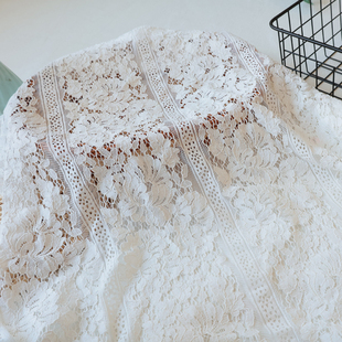 高档骨线蕾丝布料白色花朵刺绣连衣裙婚纱礼服连衣裙花边桌布面料