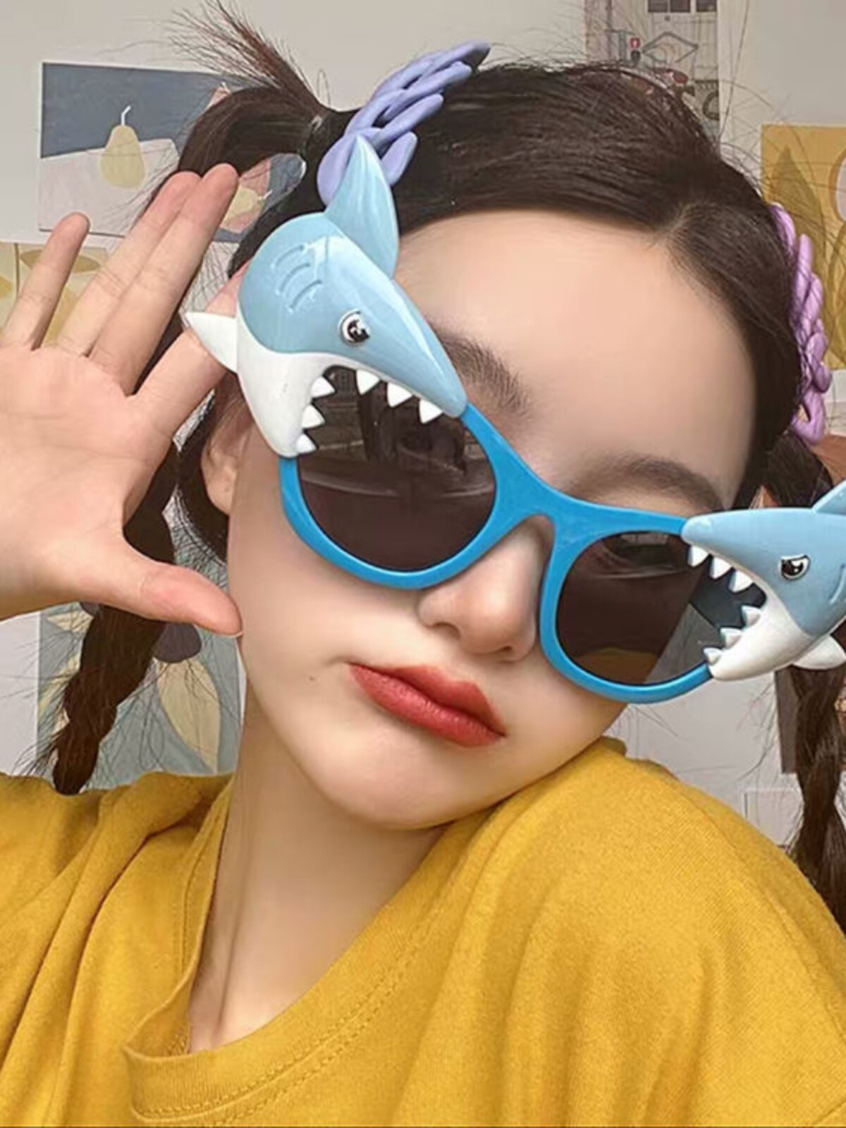 생일 장식 XIAOHONGSHU 같은 스타일 피크닉 야외 재미 있은 안경 재미있는 셀카 라이브 방송 COS 사진 소품