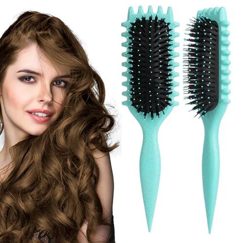 Curl Define Styling Brush Boar Bristle Detangling Hair Brush