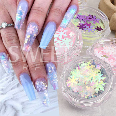 Nail Glitter Powder Winter Magic Snowflake Butterfly Star Ab
