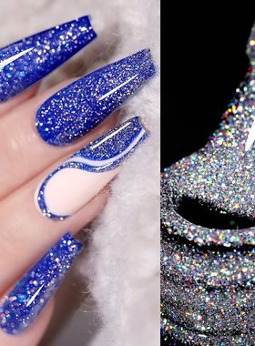7ml Glitter Reflective Nail Gel Polish All For Manicure Silv