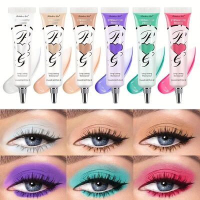 3pcs 6-Color Matt Eye Shadow Primer Suitable Oily Eyelids Wa