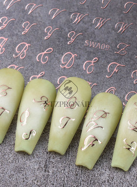 Nail Stickers Japanese Retro English Letters 3d Nail Adhesiv