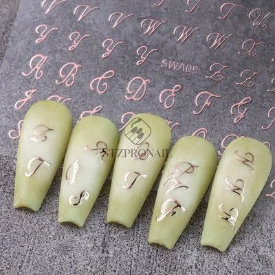 Nail Stickers Japanese Retro English Letters 3d Nail Adhesiv