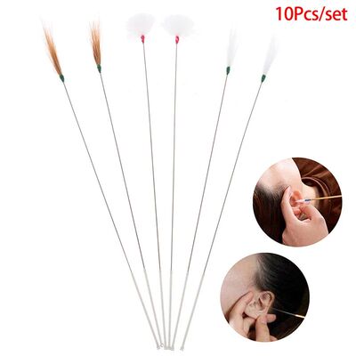 10Pcs Goose Feather Earpick Wax Remover Curette Ear Dig Tool