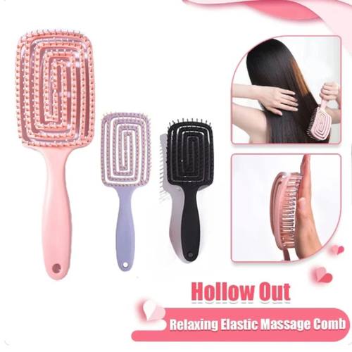 Square Hollow Hair Scalp Massage Comb Hair Brush Anti-static