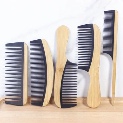 Natural Bamboo Wooden Tail Hair Combs Anti-Static Hairs Care