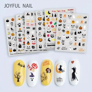 Nail Halloween Stickers 3D Adhesive Packs Set Art Accessorie