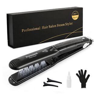 Steam Hair Straightener Ceramic Vapor Flat Iron 450℉ Fast H
