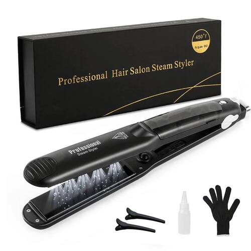 Steam Hair Straightener Ceramic Vapor Flat Iron 450℉ Fast H