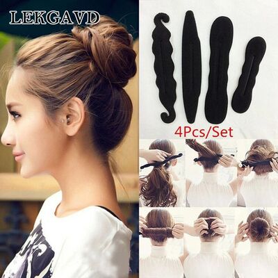 1/4Pcs Set Women Magic Foam Sponges Styling Hair Clip Device