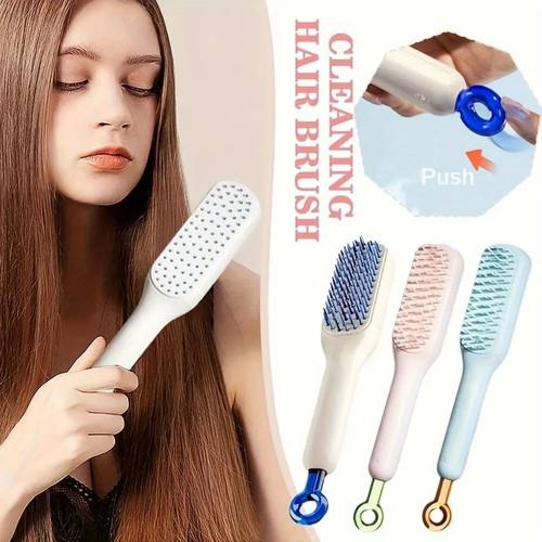 Self-Cleaning Hair Brush Anti-Static Massage Comb Retractabl