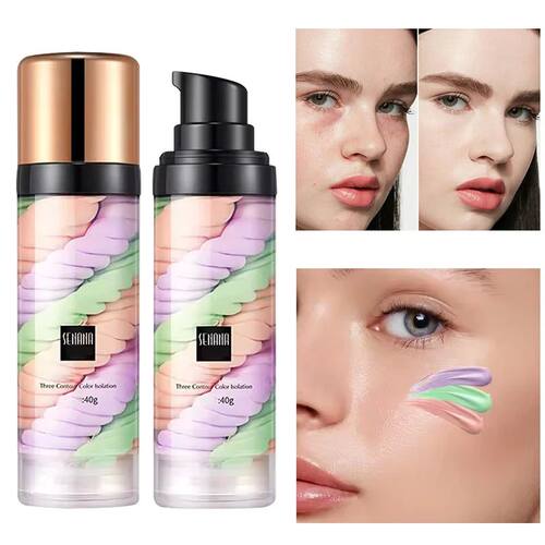 Three color press release cream concealer isolate makeup fac