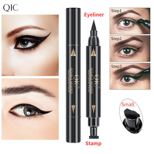 Evpct 1Pcs Double-Headed Seal Black Blue Eyeliner Triangle