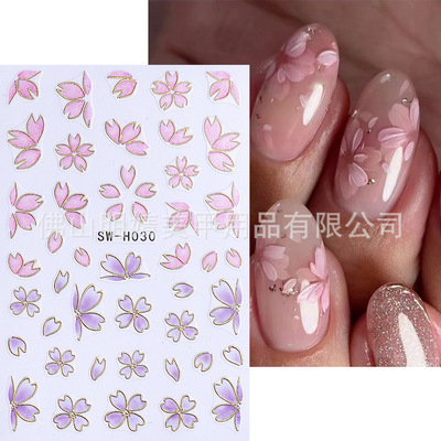 Nail Stickers Bronzing Spring And Summer Cherry Blossom Japa