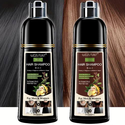 3In1 Dye Shampoo Instant Gray White Hair Coverage Hair Color