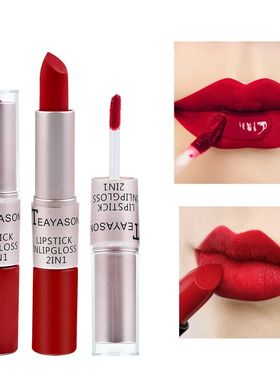 Long Lasting Velvet Matte Lipstick Double Head Lip Gloss Non