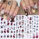Autumn Cowboy Halloween Nail 4pcs Pumpkin Design Sticker Spo