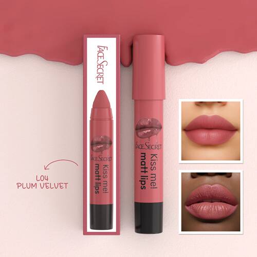 Face Secret 6 Color Velvet Lipstick Crayon Matte Kissproof L