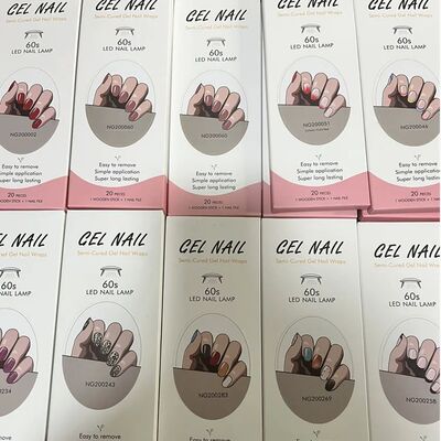 16/18/20Tips French Gel Nail Strips Patch Sliders Adhesive W