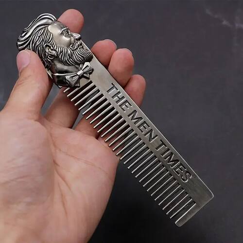 1PC Barber Styling Metal Comb Stainless Steel Gentelman Men
