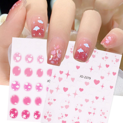 Blush Sweetheart Nail Stickers Summer Sweetheart Color Star