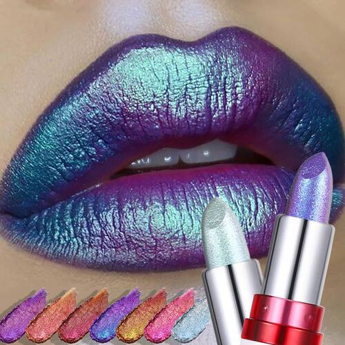 Radiation Metallic Blue Purple Chameleon Lipstick Glitter Di
