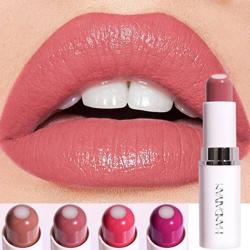 2-in-1 Nude Lipstick Matte Red Lip Balm Moisturizing 8 Color