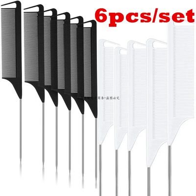 New 6Pcs Hair Comb Heat Resistant Medium Cutting Carbon Comb