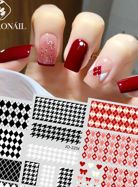 Diamond Plaid Nail Sticker British Style Sweater Diamond Pla