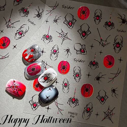 3D Laser Retro Nail Stickers Happy Nail Art Decoration Self-