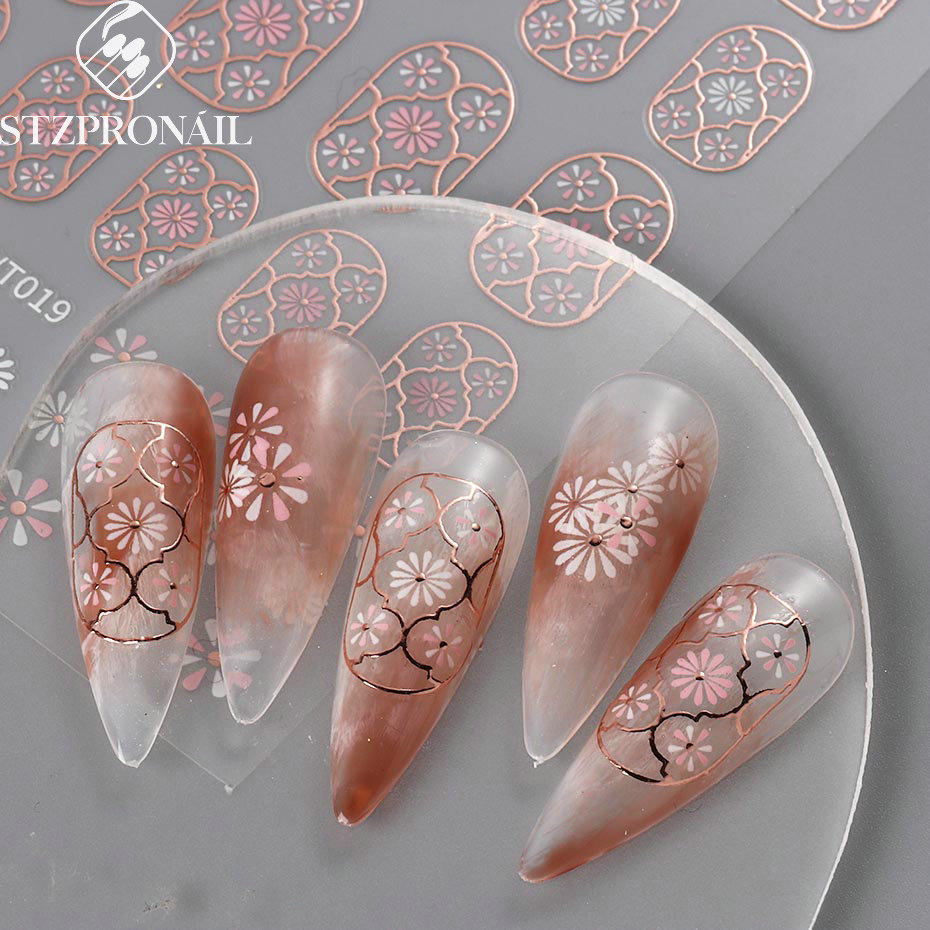 Nail Stickers Bronzing Boho Nail Art Moroccan Tiles Ethnic V