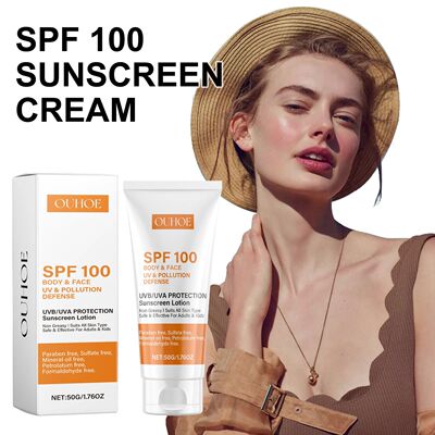Body and Face Sunscreen Cream SPF 100 Protection UVA UVB Blo