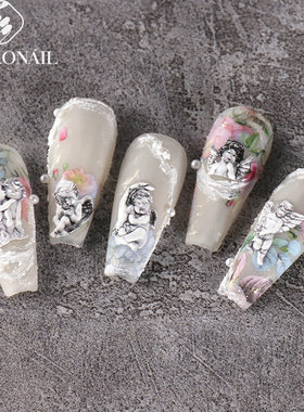 Rococo Embossed Nail Sticker 3D Embossed Rococo Angel Cupid