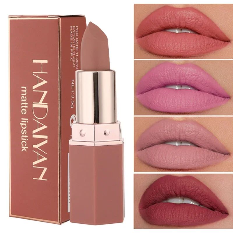 6 Colors Nude Matte Lipstick Waterproof Velvet Lipsticks Sex - 实物图