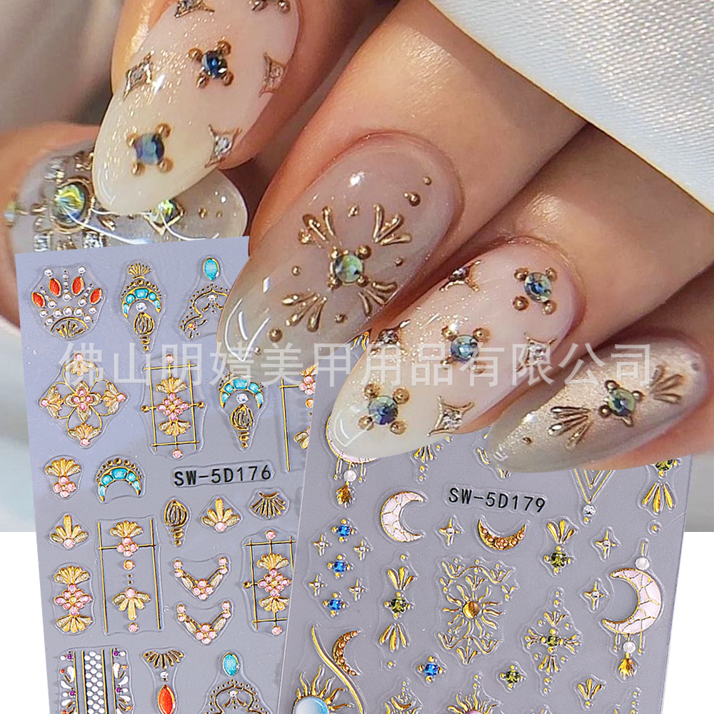 Spring And Summer Nail Stickers Bohemian Religious Gem Sun M