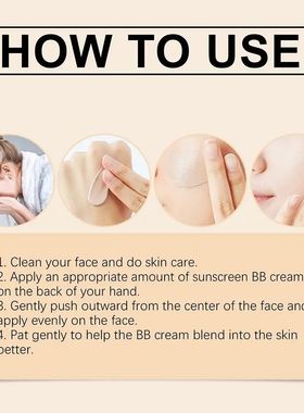 40ML Gold Snail Sunscreen BB Cream SPF 50 Sun Block Makeup M