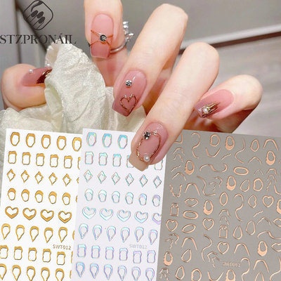Nail Stickers Bronzing Rose Gold Magic Mirror Powder Love Ph
